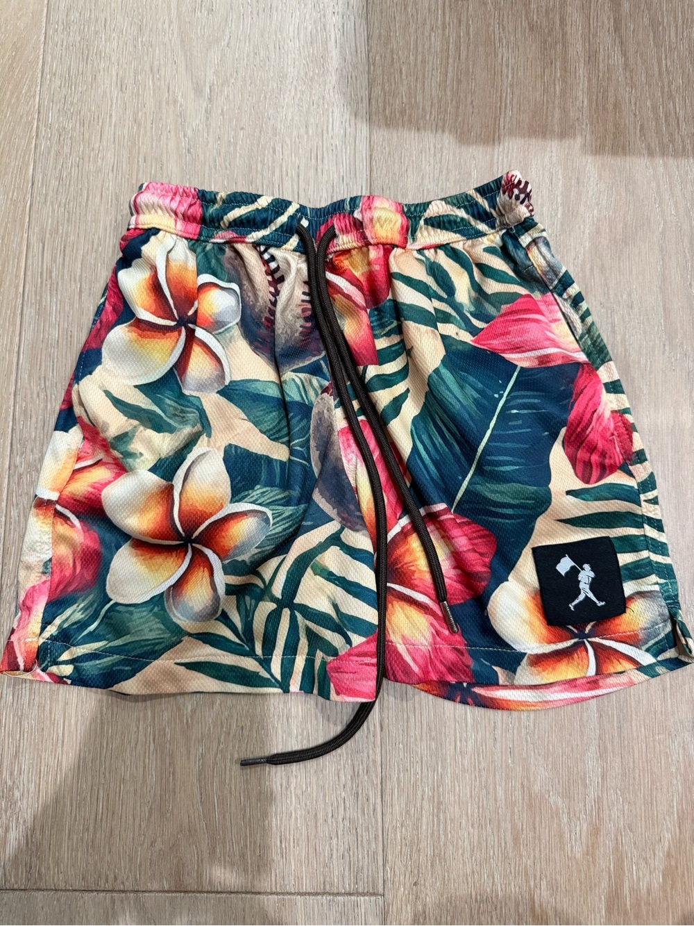 Baseballism Aloha Ball Diamond Air Youth Mesh Shorts - Plumeria Medium